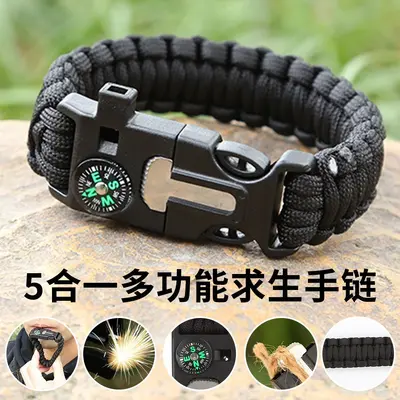 Paracord Bilezik Hayatta Kalma Bilekliği Çok Fonksiyonlu Beşi Bir Arada Çok Fonksiyonlu Dış Mekan Paracord Kamp Macerası Yedi Çekirdekli Bilezik