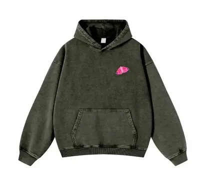 Y2 Ağır Kumaş Kapüşonlu Sweatshirt, 3D Dijital Baskılı Böcek Grafiti, Hava Katmanlı - 11