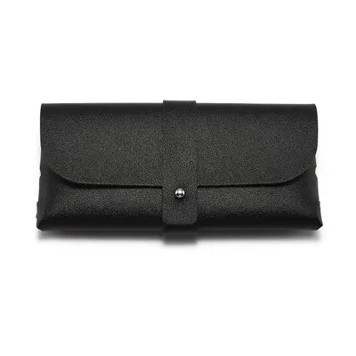 High-quality leather-wrapped dropshipping eyewear box with snap closure, zipper, sunglasses case, iron box containing numbered glasses and sunglasses.