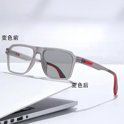 Photochromic Myopia Glasses Frame, Spring Hinges, Anti-Blue Light, Anti-Slip - 11