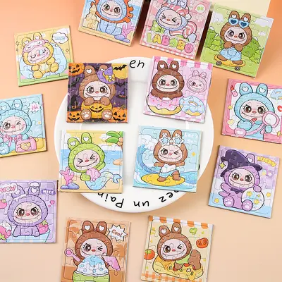 Cartoon-Mini-Puzzle für Kinder, pädagogisches DIY-Steckpuzzle, Steckbausatz für den Kindergarten, Geschenk, niedliches kreatives Geschenkartikel im Großhandel