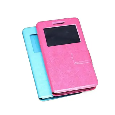 Universelle Leder Handyhülle für Android, einfenstriges Design, Silikonunterfutter, Vollsc