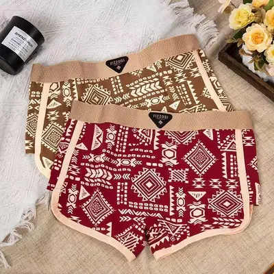 Kadın Baskılı Külot Rahat Nefes Alabilir Büyük Beden Boxer Model