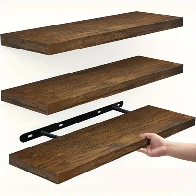 Lagernde Holz-Schweberegale Wandmontierte Aufbewahrungsregale für Gegenstände Grenzüberschreitendes schwebendes Holzregal für Wohnzimmer und Schlafzimmer