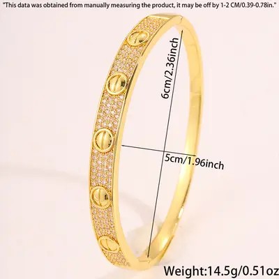 18K gold-plated bracelet, LOVE design, couple style