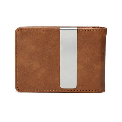 Herren-Kurzbrieftasche aus PU mit Edelstahl-Scheinfach - 7