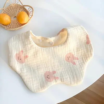 Six-Layer Cotton Baby Bib, 360 Degree Rotatable, for Newborns - 12