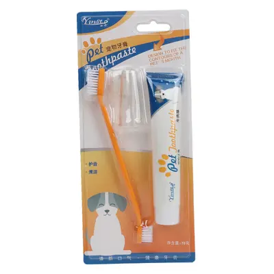 Pet single-use finger toothbrush and toothpaste set for dogs and cats - 8