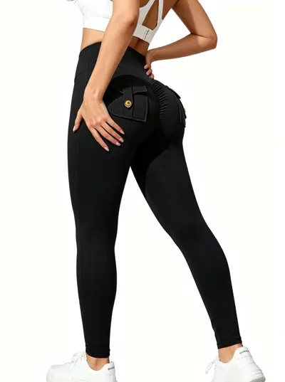 Spandex Yoga Leggings, Quick-Dry, High-Stretch, Butt-Lifting - 12