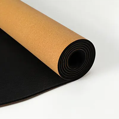 Yogamatte, 183x68cm, Naturkautschuk, Korkoberfläche, geräuscharm
