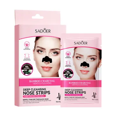 SADOER Bamboo Charcoal Nose Strips, Deep Cleansing, Blackhead Removal - 6