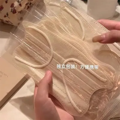 Bağımsız ambalajlı tek kullanımlık yüz maskesi, ince yaz modeli, kadınlar için
