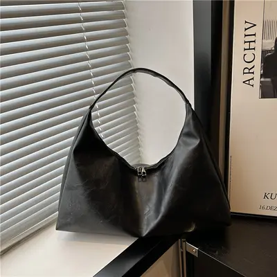 Women's Single Shoulder Underarm Bag, Large Capacity Tote, Casual Minimalist Design - 2