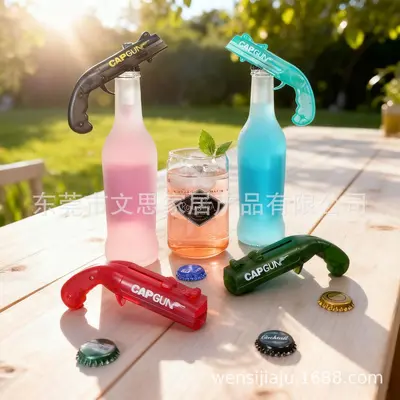 CAPGUN Pistol-Style Bottle Cap Launcher and Bottle Opener