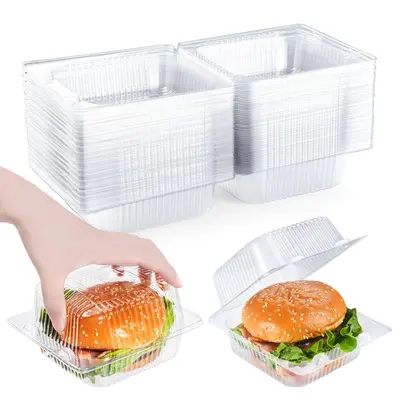 Transparente Kunststoffbox für Picknick, tragbar für Kuchen und Burger
