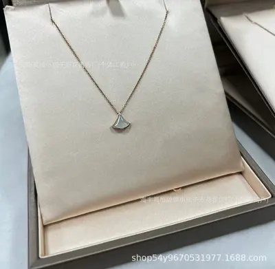 V Jinbao Necklace, White Mother-of-Pearl, 18K Rose Gold Plated, CNC Carved - 11
