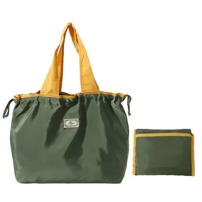 Ruched Color-Block Large Foldable Fabric Shopping Tote Bag - 8