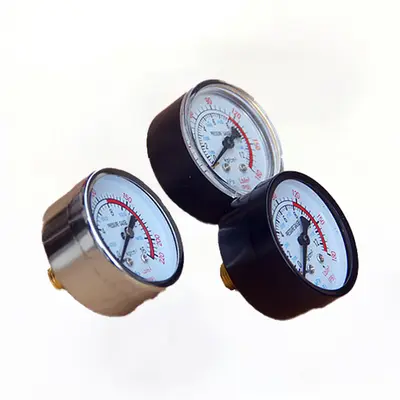 Air compressor air pump accessories pressure gauge horizontal axial pressure gauge 1 point 2 point floor heating special iron shell plastic meter valve