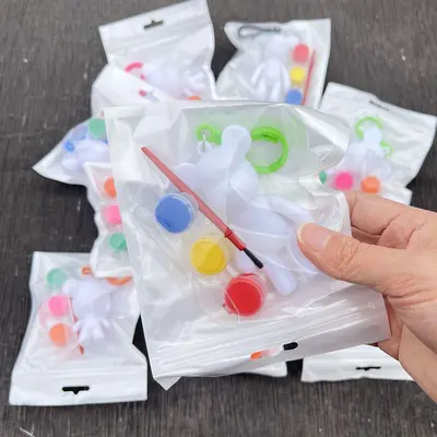 Hand-Painted Liquid Bear DIY Keychain with Gift Box - 7