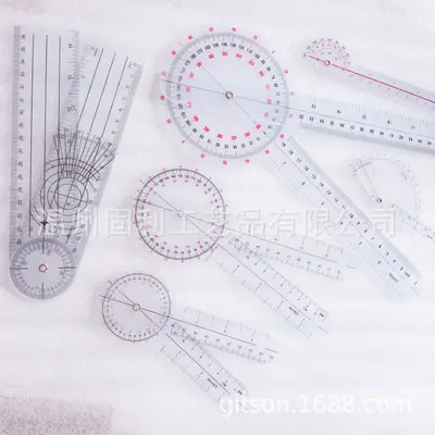 Transparent Orthopedic Angle Ruler Set with 6, 8 and 12 Inch Finger Rulers