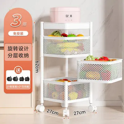 Kitchen cabinet shelf system with rotating compartments, spice and bowl storage - 12