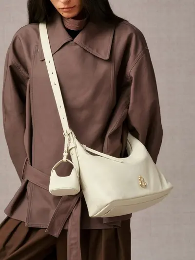 Gold Hobo Bag in Large and Small Sizes, Genuine Cowhide Leather