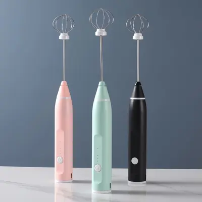 Elektrischer Handmixer, Edelstahl, Mini tragbar für Eier und Getränke