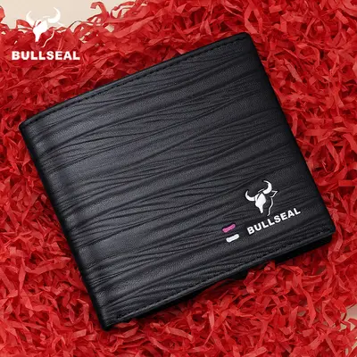 Bullseal Men's Genuine Leather Short Wallet with Driver's License Holder - 8