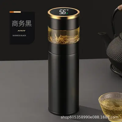 316 Stainless Steel Temperature Display Insulated Cup with Tea Infuser - 9