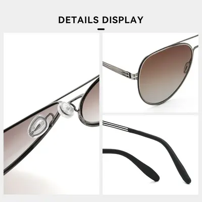 Herren-Sonnenbrille Polarisiert Doppelsteg Piloten-Form Große Größe UV-Schutz - 5