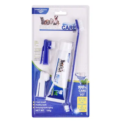 Pet oral care set, edible toothpaste for cats and dogs