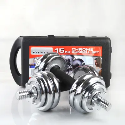 Electroplated dumbbell set, 15-50 kg, home fitness, removable