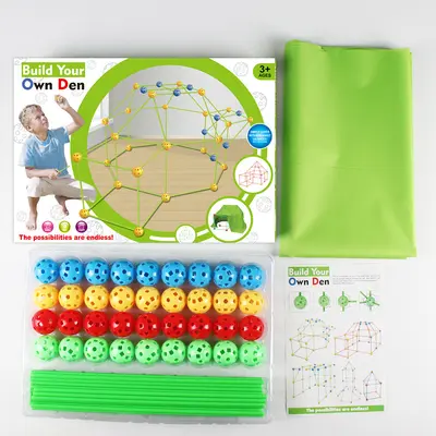 DIY Bead-Insert Toy Tent Fort Building Kit for Kids