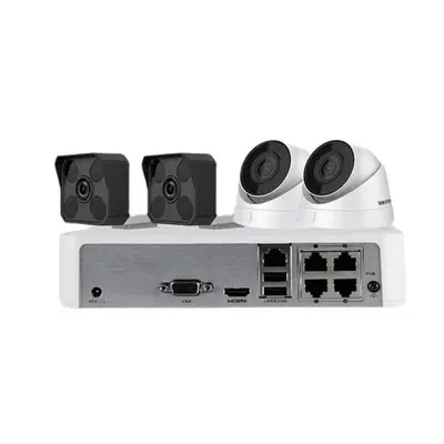 Hikvision gözetim ekipmanı seti 2 milyon POE dome tabancası yüksek çözünürlüklü ağ gözetim kamerası gece görüşü