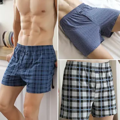 Erkek %100 Pamuk Bol Kesim Boxer Şort, Yüksek Belli, Ev Pijama Pantolonu - 13