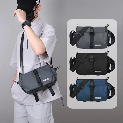 Men's Single Shoulder Bag, Large Capacity, PU Leather Look, Multi-Pocket