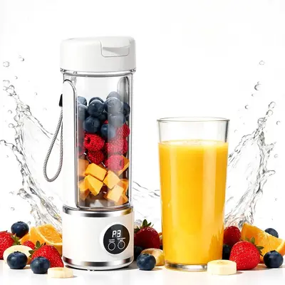 Tragbarer Akku-Mixer mit Eiszerkleinerer und Saftbecher - 8