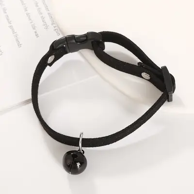 Bunte Samt-Katzenhalsband mit Glöckchen, verstellbar, handgefertigt - 9