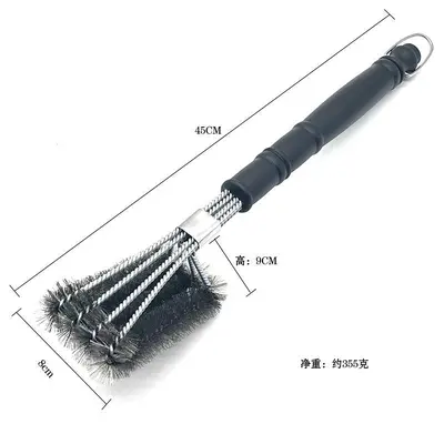 Stainless steel barbecue brush with copper wire bristles for grill cleaning - 11