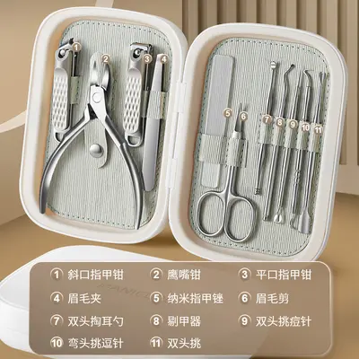 高端不锈钢鹰嘴钳 美甲工具全套  修甲修脚刀套裝 指甲剪套装批发