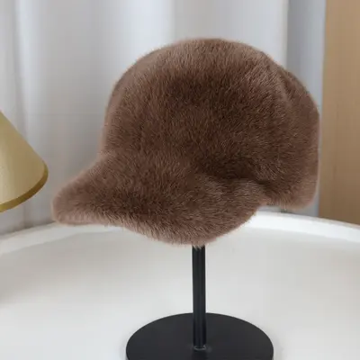 2025 Cross-Border Export Baseball Cap Unisex Faux Mink Warm Stylish Autumn Winter Versatile Fashion Commuting - 7