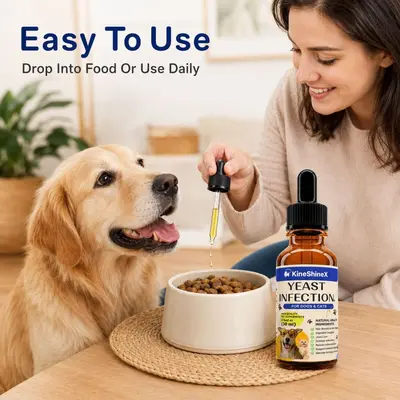 KineShineX Pet Yeast Daily Care Drops for Dog and Cat Skin and Coat