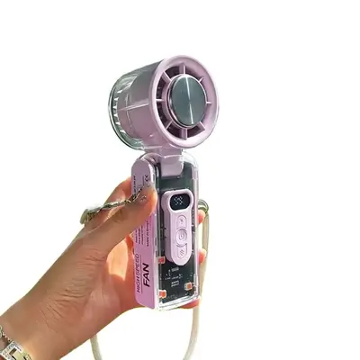 Neck-Hanging Portable Handheld Fan, Semiconductor Cooling, USB Rechargeable Foldable - 5