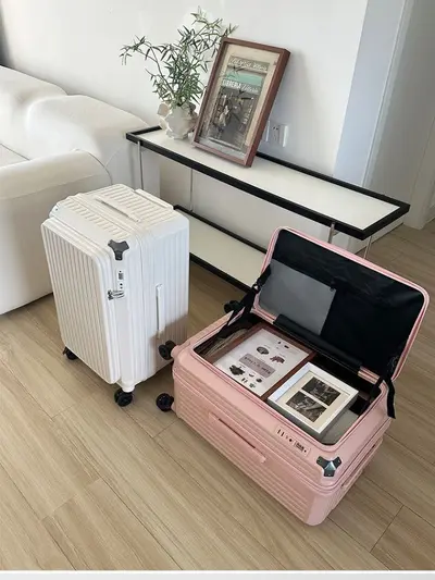 Büyük kapasiteli öğrenci valiz çantası 28 inç şifreli kilitli bagaj çantası erkekler ve kadınlar için, kabin boy valiz, deri valiz, kaynaktan toptan satış. - 5