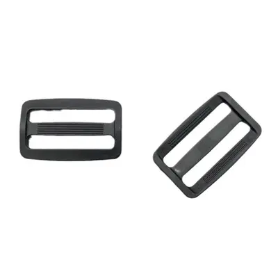 Plastic Adjustable Square Buckle for Bag Straps, Black and White