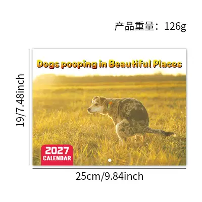 2027 Dogs Pooping duvar takvimi - 8