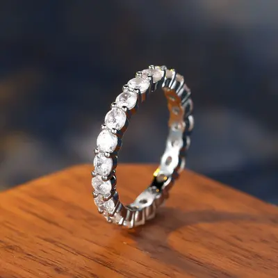 Minimalist Women's Ring, Micro Zirconia Set, Everyday Wear