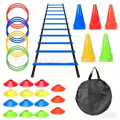Agility ladder set cross-border football training equipment logo disc jump rope resistance umbrella obstacle loop rope ladder