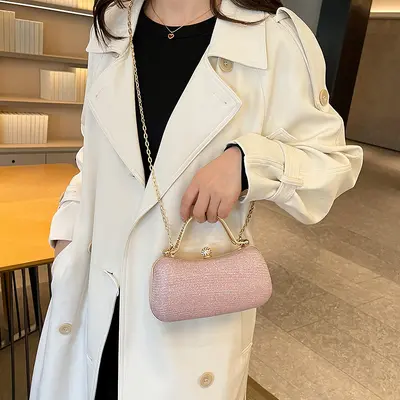 Chain Handbag for Women, Rhinestone Evening Bag and Crossbody Bag - 4