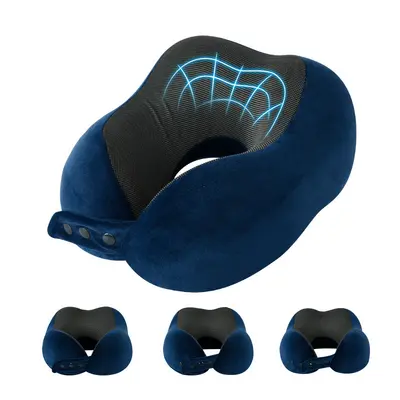 U şekli boyun yastığı, hafıza köpüğü, seyahat, ayarlanabilir - 8